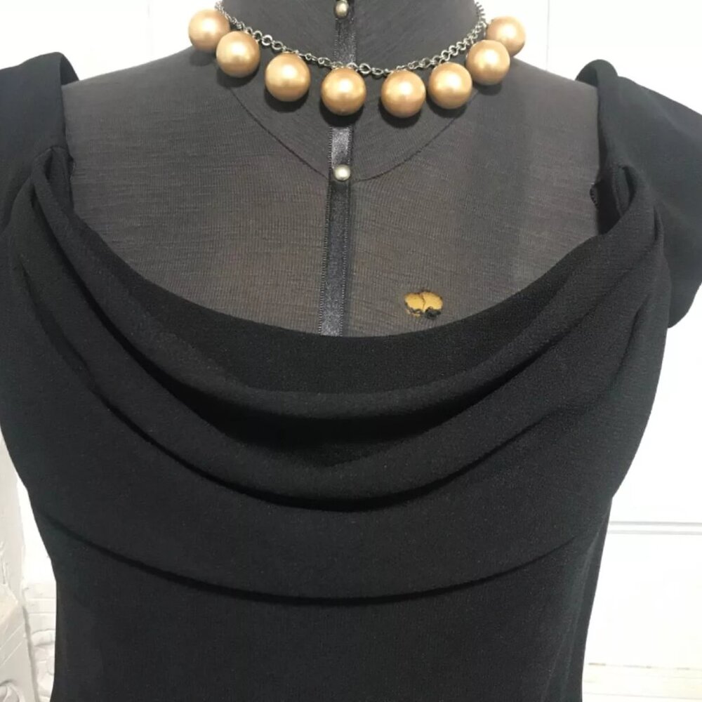 Vintage Nicole Miller Off the Shoulder Little Black Dress Size 10